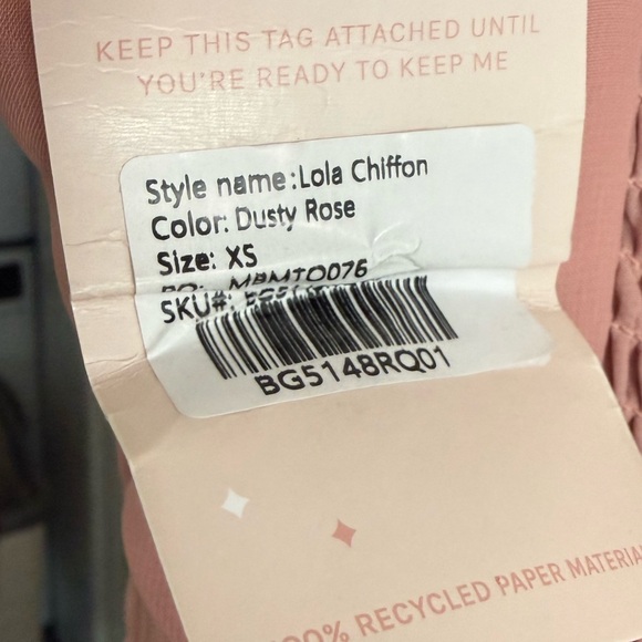 NWT Birdie Grey Lola Dress in Chiffon Dusty Rose - Picture 4 of 7